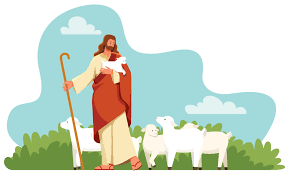 Jesus the Good Shepherd on White 23877487 Vector Art at Vecteezy
