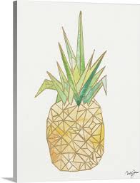 Origami Pineapple Wall Art Canvas