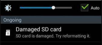 android phone says sd card is damaged