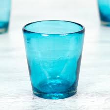 Juice Glasses Aquamarine Bubbles