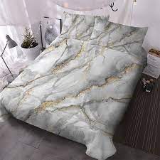 Marble Duvet Cover Bedding Grey Gold