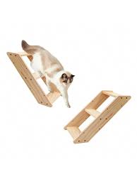 1pc Wooden Cat Stairs Wall Mount Cat