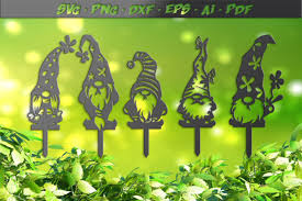 Garden Gnome Stakes Dxf Graphic By