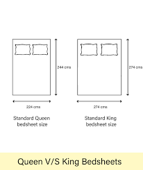 queen vs king bed sheets size