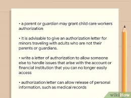 Jan 21, 2019 · a permission letter to take child to doctor allows someone other than a parent or legal guardian to authorize medical treatment for a child, senior citizen or other person mentioned in the letter. How To Make An Authorization Letter With Pictures Wikihow