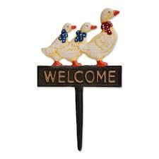 Thingz Welcome Ducks Cast Iron Sign