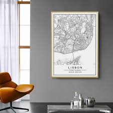Map Canvas Paintings Wall Art Posters