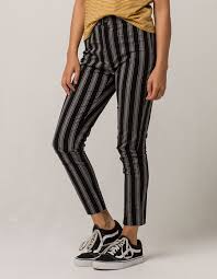 Ivy Main Stripe Black White Womens Crop Pants Blkwh