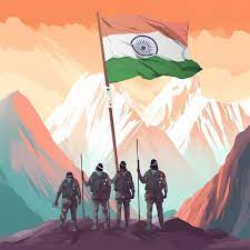 indian army man holding flag