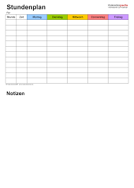 Wenn du dir mal kurz ein riff oder eine melodie notieren möchtest, kannst du diese blank tabulaturen verwenden. Stundenplan Vorlagen Excel Zum Download Ausdrucken Kostenlos