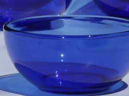 Cobalt Blue Glass Soup Salad Bowls