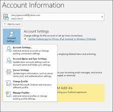 change or update email account settings
