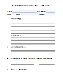 Sample Parent Conference Forms 9 Free Documents In Pdf