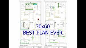 30x60 House Plan 1800 Sq Ft East