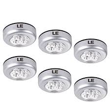 Le 6 Pack Led Battery Operated Stickon Tap Light Mini Under Cabinet Lighting 3 Leds Puc Under Cabinet Lighting Under Cabinet Lighting Wireless Cabinet Lighting