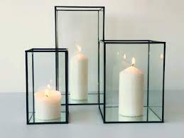 Black Framed Glass Candle Box Small
