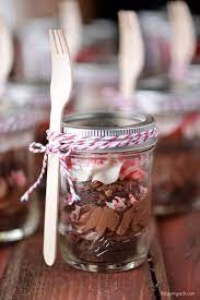 peppermint brownies in a jar the