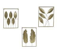 Buy Gold Rectangular Leaves Wall Decor