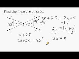 Solving Equations Vertical Angles