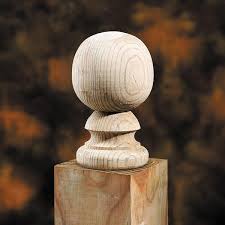Wood Colonial Ball Post Top Finial