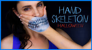 skeleton hand effect halloween makeup