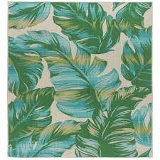 area rug tropical palm navy indoor