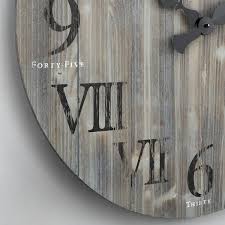 Gray Rustic Farmhouse Barn Wood Clock