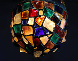 leaded glass ceiling lamp 1910