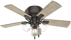 Hunter Crestfield Indoor Low Profile Ceiling Fan With Led Light And Pull Chain Control 42 Noble Bronze Amazon Com