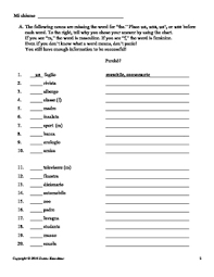 Italian Indefinite Articles Worksheets Teaching Resources