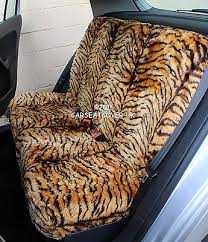 Gold Tiger Faux Fur Furry Car Seat