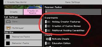Additional modding capabilities, enables an early version of an api for creators. I Updated Minecraft Bedrock Edition At 1 16 100 And In The World Settings There Is This What S This R Minecraft