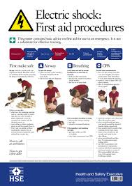 Electric Shock First Aid Procedures Poster Great Britain
