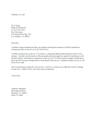 Cover Letter Referred By Friend Employee Example Referral From