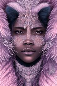 beautiful dark skin ice queen portrait