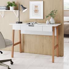 1 needed for desk for museum ii. Nathan James Telos Home Office Computer Desk With Drawer White Modern Finish And Light Wood Legs Walmart Com Walmart Com