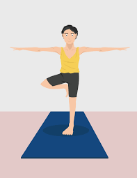 man doing yoga poses spread your arms