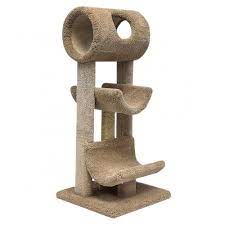 usa wooden cat tree carpet with tunnel