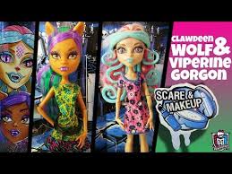 clawdeen in scare makeup monster high