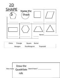 2d shape worksheet for second grade