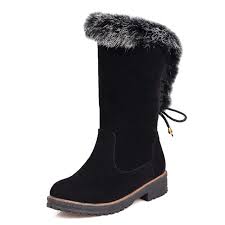 Shoes Round Toe Mid Calf Snow Boots For Women Big Size Flock Med Winter  Boots White, pink, silver, black Platform Boots|winter boots white|snow  bootsboots white - AliExpress