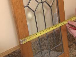 antique leaded glass to cabinet doors