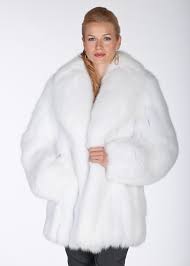 White Fox Fur Jacket Shawl Collar