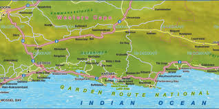 map of garden route region in south