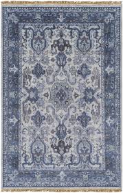 navy blue hand knotted luxury wool rug