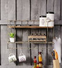 mango wood kitchen wall shelf