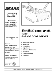 craftsman 139 53644srt operating