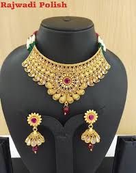 golden copper las fancy necklace set