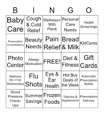 Wellness+ rewards (points, enrollments, bonus cash, etc.) gift cards; Rite Aid Bingo Bingo Card