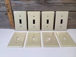 Vintage Leviton 8 Beige Wall Plates For